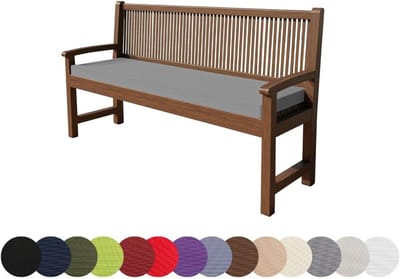 Bankkussen Tuinbank - Zitkussen Buiten - Comfortabel Zitten - Waterafstotende Stof - 100x60x5 cm - Grijs