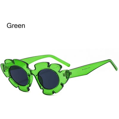Lunettes de soleil rétro œil de chat Mode Forme de fleur Lunettes de soleil Lunettes de plage d'été Lunettes tendance de rue Lunettes de soleil colorées