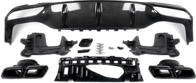 Achterbumper Diffuser - AMG E63 Stijl - Carbon Look - Auto Accessoires - Voor Mercedes W213 E-Klasse (2016-2020)