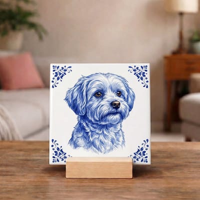 Delftsblauw Tegeltje 11x11 Shih Tzu – Cadeau voor Hondenliefhebber of Baasje