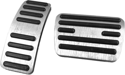 Voetpedaal Covers - Pedaal Pads - Veilig Rijden - Antislip Ontwerp - 2 Stuks - Zilver Zwart