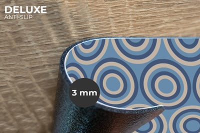 Placemats - 6 stuks - 45x30 cm - Placemat kunststof - Cirkel - Blauw - Patroon - Borden onderleggers - Decoratie voor op tafel - Keuken tafeldecoratie accessoires - Vinyl onderlegger - Tafelversiering