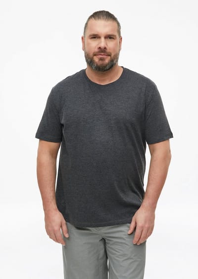 T-shirt van zacht gemengd katoenjersey met logo-applicatie s.Oliver