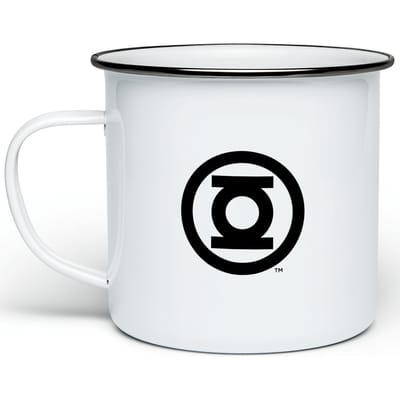 Green Lantern Logo Enamel Mug - White
