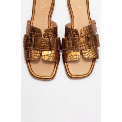 Notre Leer Slide Sandaal