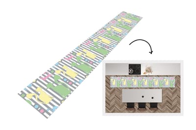 Keukenloper - Loper keuken - Katten - Pastel - Dieren - 300x50 cm - Keukenloper vinyl