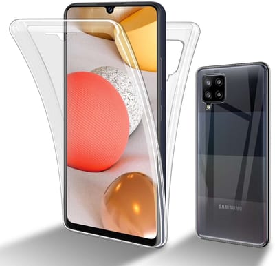 Cadorabo Hoesje geschikt voor Samsung Galaxy A42 4G in TRANSPARANT - 360° Full Body Case Cover Beschermhoes Voor- en achterbescherming, all-round bescherming met displaybescherming