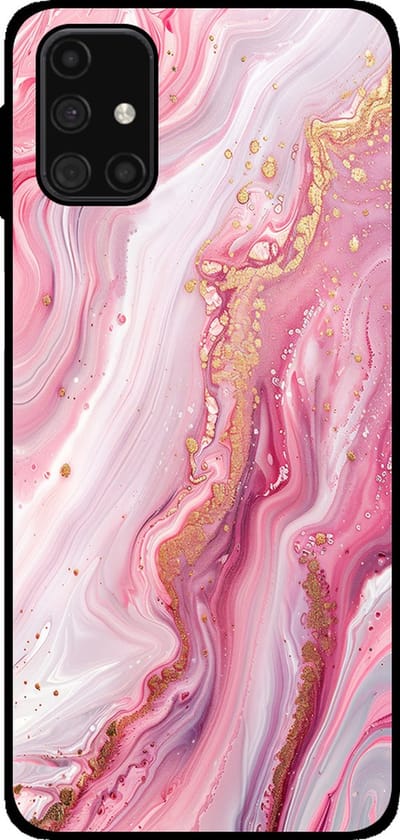 Smartphonica Telefoonhoesje Geschikt voor Samsung Galaxy M31s met marmer opdruk - TPU backcover case marble design - Roze geschikt voor Samsung Galaxy M31s