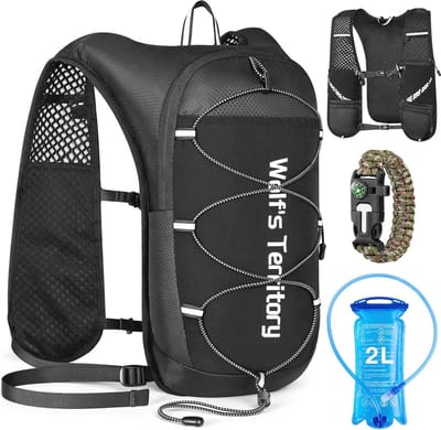 Ultralicht ademend hardloopvest met drinkzak en sportarmband