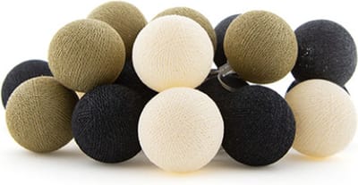 Cotton Ball Lights - LED lichtslinger voor binnen - Handgemaakt en Fairtrade - 20 lampjes - Raw