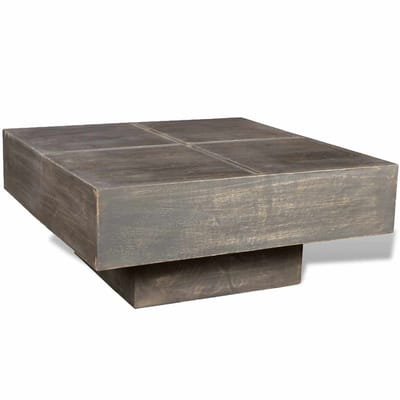 vidaXL - Salontafel - vierkant - massief - mangohout - donkerbruin