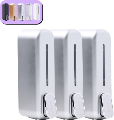 K&G® Shampoo Dispenser - Zeepdispenser - Soap Dispenser - 350 ml - Wandmontage - Grijs - 3 Reservoirs