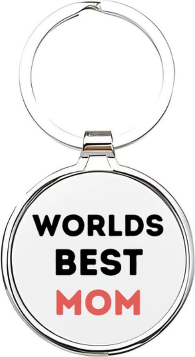 Akyol - worlds best mom Sleutelhanger - Mama - de liefste moeders - moeder sleutelhanger - mama sleutelhanger - sleutelhanger mam - familie sleutelhanger - moederdag cadeautje - mama cadeau - mom - stiefmoeder - schoonmoeder - mothersday - 4 x 7,5 CM