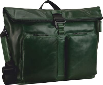 LEONHARD HEYDEN Leren schoudertas laptoptas met laptopvak Porto Umhängetasche 7814 Flaschengrün groen
