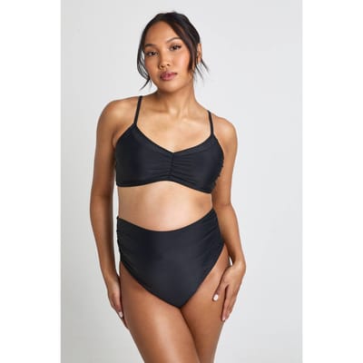 boohoo Dames Zwangerschaps Bikini Top Met Rimpeling | Zwart | Maat: 36