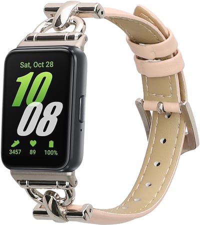 kwmobile lederen horlogebandje geschikt voor Samsung Galaxy Fit 3 polsband - Echt leren smartwatch bandje - Activity tracker horloge band in oudroze