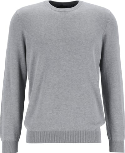 MARVELIS modern fit trui katoen - O-hals - grijs