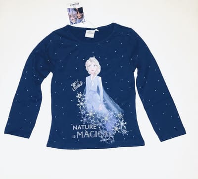 Disney Frozen longsleeve - Nature is Magical - donkerblauw - maat 122/128 (8 jaar)