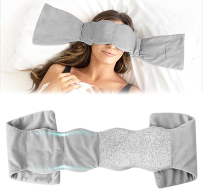 Gewogen slaapmasker voor optimale ontspanning en lichtblokkering - Herbruikbaar en wasbaar oogkapje voor mannen en vrouwen (grijs)