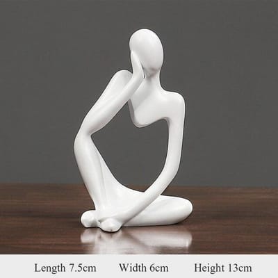 Abstract figuur Hars Sculptuur Trinket Kantoor Decoratie Standbeeld Thuis Sculptuur Festival Cadeau left wit