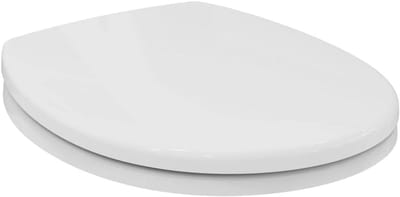 Toiletstoel met deksel - Zitting met scharnier - Badkamer comfort - Roestvrij staal scharnier - 44x37.5cm - Wit