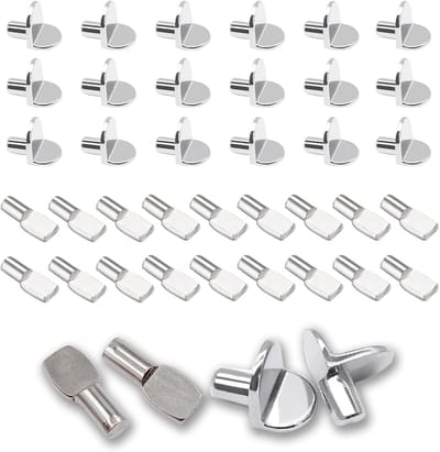 40 Stuks 5mm Steunpluggen voor Planken, L-vormige Plankhouders, Verchroomd voor Meubels en Kasten, Ideaal voor Opslag en Organisatie