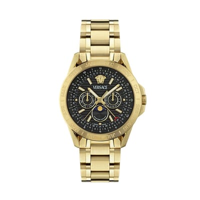 Versace Galaxy Moonphase VE0K00425 Horloge - Staal - Goudkleurig - Ø 43 mm