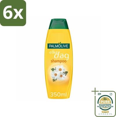Palmolive Shampoo Elke Dag 350 ml - Voordeelverpakking - 6 stuks - Natuurlijke shampoo - PH-huidneutraal