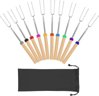 Marshmallow Spiezen (8x) | Uitschuifbaar tot 80cm | Opbergtasje