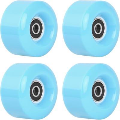 Dubbele rij rolschaats wielen met lagers - Set van 4 accessoires - 58 x 32 mm PU wielen - Skateboard vervanging