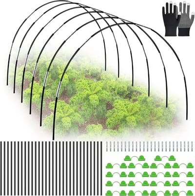 Plantentunnel Bogen Set - Tuinkas Bogen Folietunnel Staven - Planten Beschermen - Flexibel Glasvezel - 30 Stuks - Groen