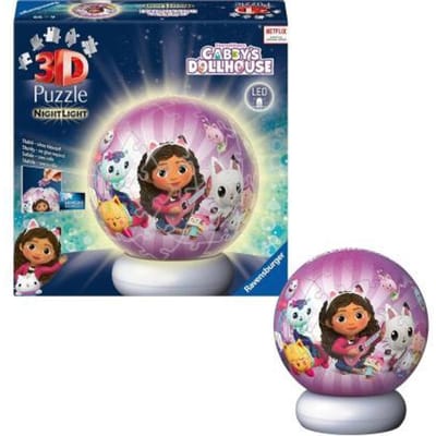 Ravensburger – Gabby’s Dollhouse – 3D Puzzle-Ball Nachtlicht – 73 Stukjes