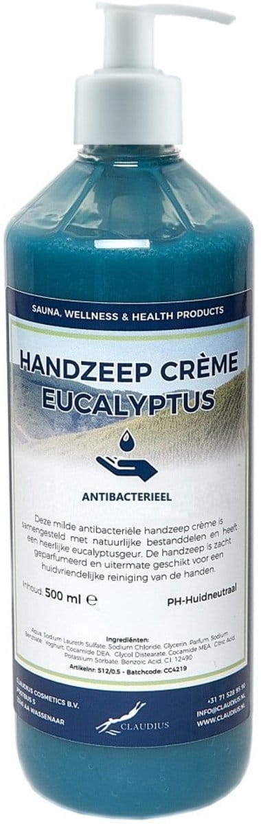 Handzeep Crème Eucalyptus 500 ml - met gratis pomp