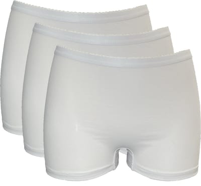 Amora - Dames boxershort, Ondergoed dames, Lingerie - 3 stuks - Egyptisch katoen - Wit - S
