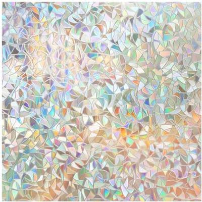 SnelShoppen - Regenboog Raamfolie 75 x 200cm Privacy Glas-in-Lood Zelfklevende 3D Statische Window Film voor Thuis en Kantoor, Verwijderbare Decoratie