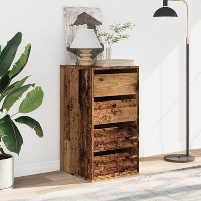 vidaXL - Ladekast - 40x41x76 - cm - bewerkt - hout - oud - houtkleurig