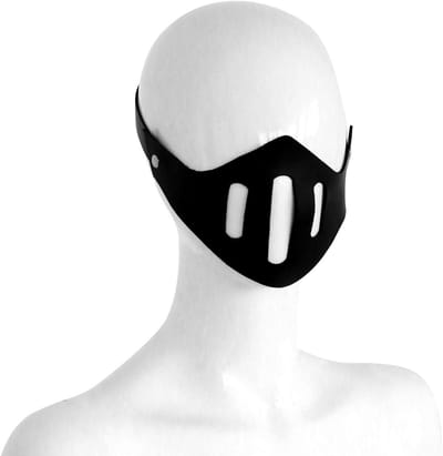 Kiotos - Lederen Muilkorf Masker - Zwart