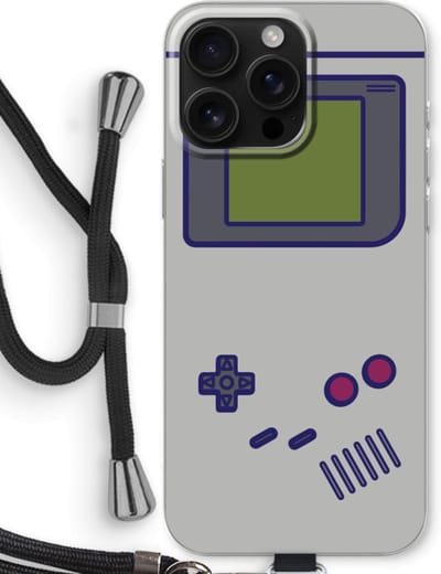 Case Company® - Hoesje met koord geschikt voor iPhone 16 Pro Max hoesje met Koord - Game On - Telefoonhoesje met Zwart Koord - Bescherming aan alle Kanten en Over de Schermrand