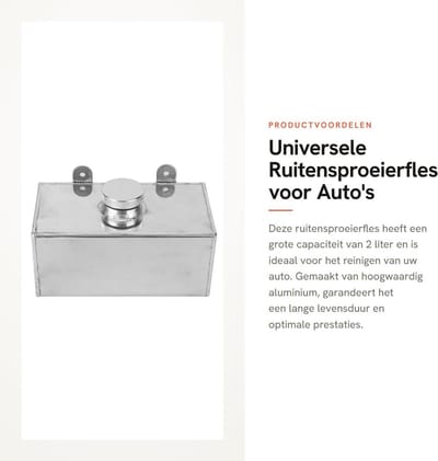 Dailygoods- Ruitensproeierfles 2L - Aluminium - Tankreinigingsgereedschap - Intercooler Sprayfles - Hoogwaardig Materiaal - Gepolijst Oppervlak - Spuitfles
