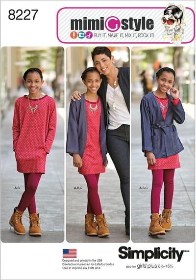 Patroon Jurk Vest - Naaipatroon Kinderen - Zelf Kleding Maken - Met Zakken en Band - Maat 8227 - Wit