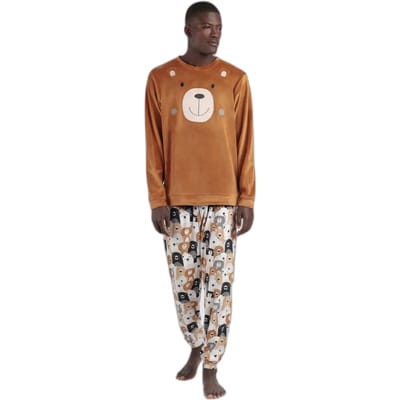 Velours pyjama met lange mouwen Admas Family Bear