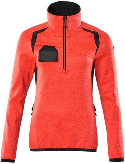 Mascot Accelerate Safe Fleecetrui met korte rits 19353-316 - hi-vis rood/donkermarine - 3XL