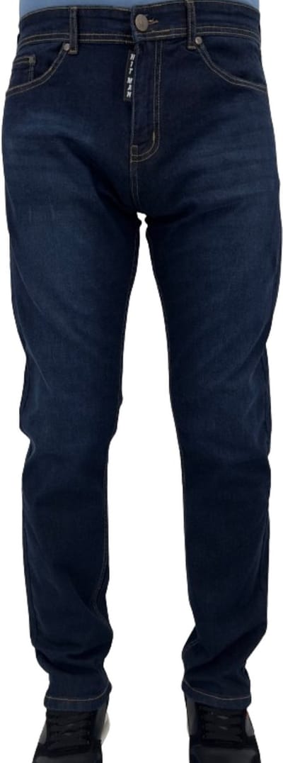 Hitman Jeans Heren - Extra Stretch - Spijkerbroek Heren Volwassenen - Regular-Fit - Spijkerbroek Mannen - Denim Blauw - Maat W36 L32