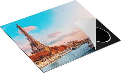 Chefcare Inductie Beschermer Eiffeltoren in Parijs aan het Water - 60x50 cm - Afdekplaat Inductie - Kookplaat Beschermer - Inductie Mat