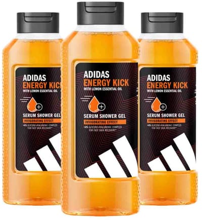 Adidas - Shower Gel Active Skin & Mind Energy Kick M - 3 x 400 ml - Voordeelverpakking