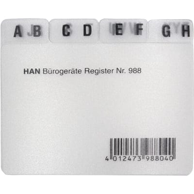 Tabbladen voor kaartenbak »CROCO« 988 A8 liggend, A-Z (12 tlg.)