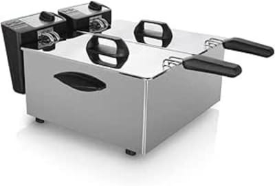 Core® Frituurpan dubbel - Frituurpan - Zilver - ‎33cm x 29cm x 29cm