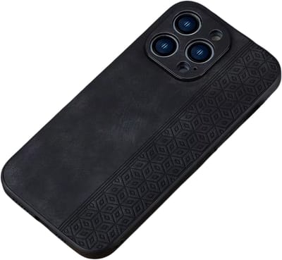 Leren Telefoonhoesje – Geschikt voor iPhone 17, Schokabsorberend Smartphone Hoes, Luxe Business Case, Volledige Bescherming - Zwart