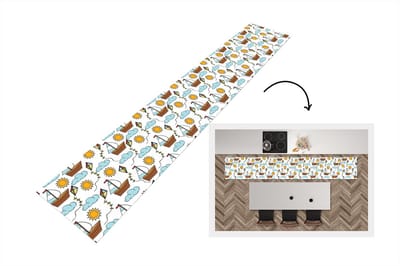 Keukenloper - Loper keuken - Vlieger - Zomer - Boot - Patroon - 300x50 cm - Keukenloper vinyl