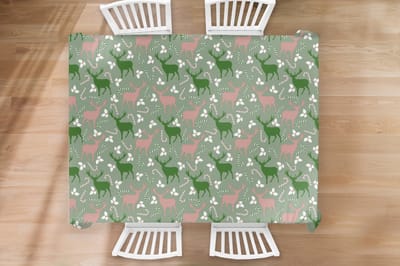 Kerst Tafelkleed - Kerstmis Decoratie - Tafellaken - Patronen - Christmas - Rendier - 260x180 cm - Kerstmis Versiering - Tafeldecoratie Kerstmis - Kerstdecoratie tafel - Tafelversiering
